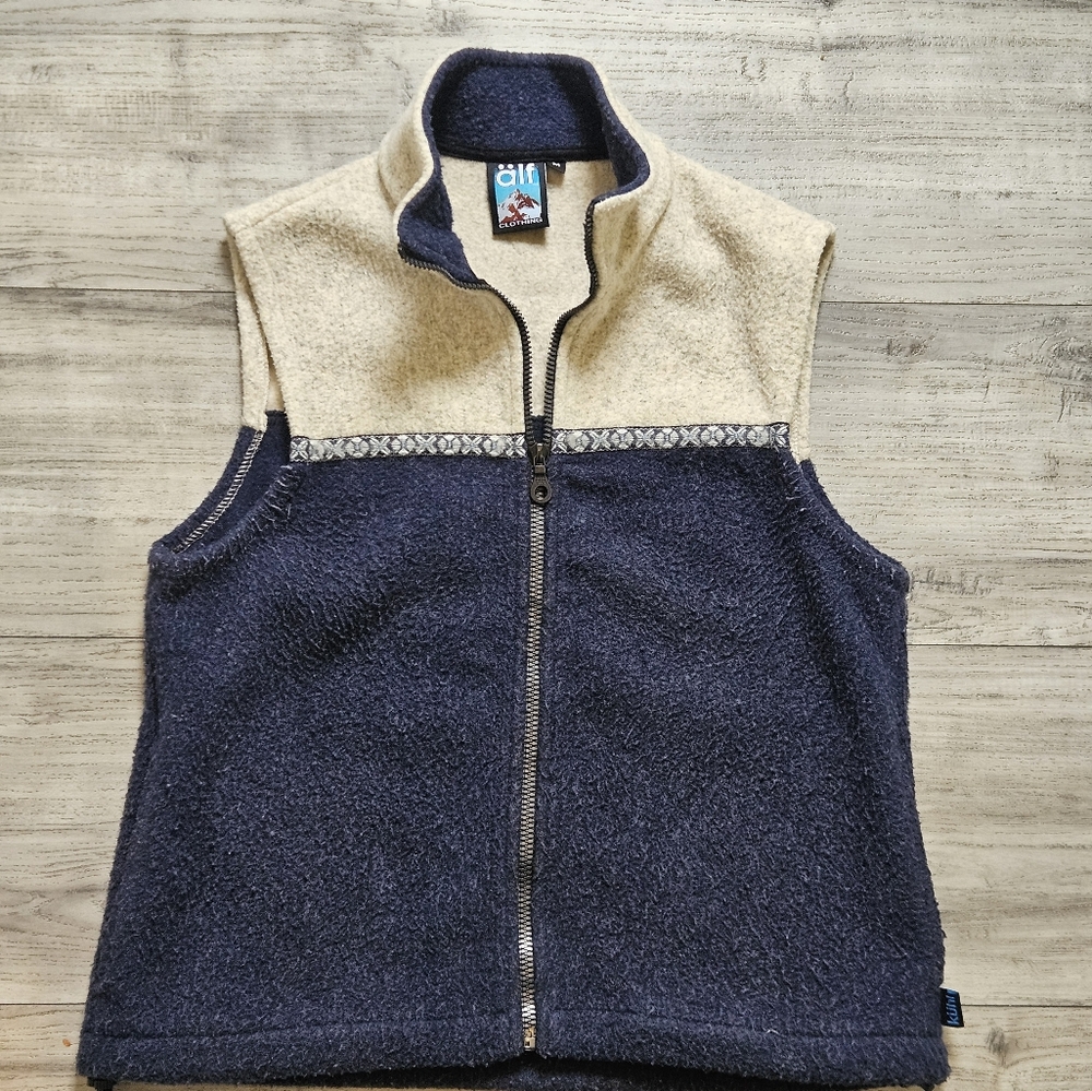 vtg Alf Kuhl fleece vest winter nordic ski snowboard size medium